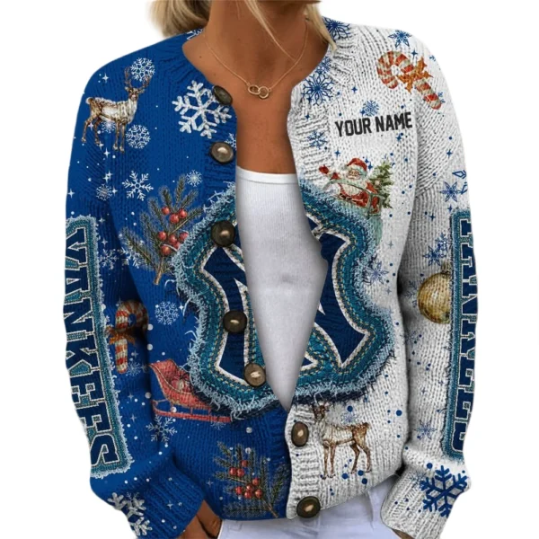 New York Yankees Women’s Knit Sweater Customize Name