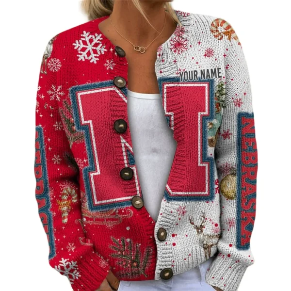 Nebraska Huskers Women’s Knit Sweater Customize Name