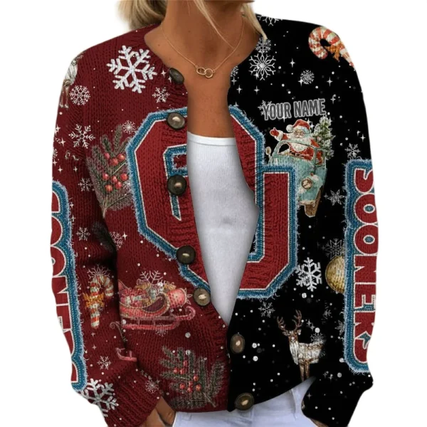 Oklahoma Sooners Women’s Knit Sweater Customize Name