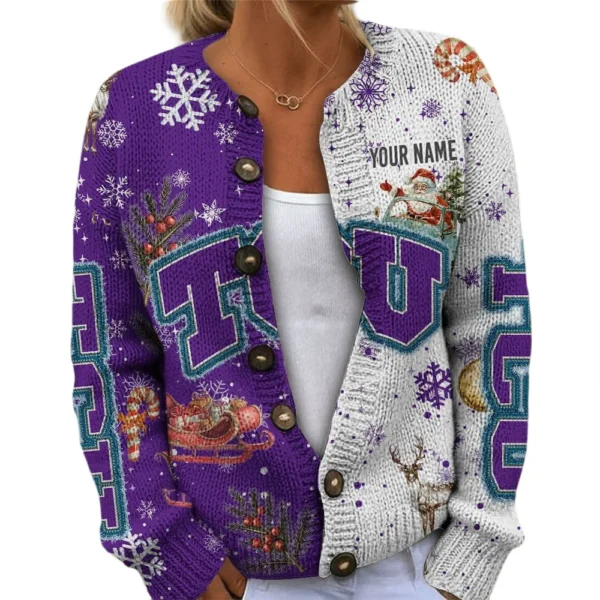 TCU Horned Frogs Women’s Knit Sweater Customize Name