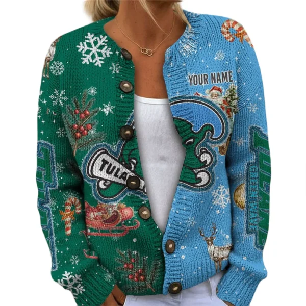 Tulane Green Wave Women’s Knit Sweater Customize Name