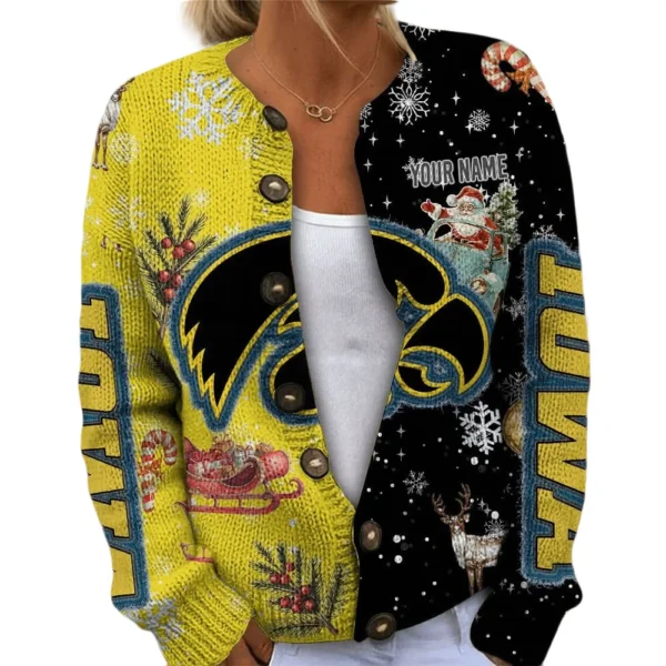 Iowa Hawkeyes Women’s Knit Sweater Customize Name