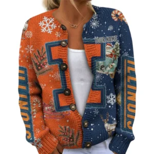 Illinois Fighting Illini Women’s Knit Sweater Customize Name