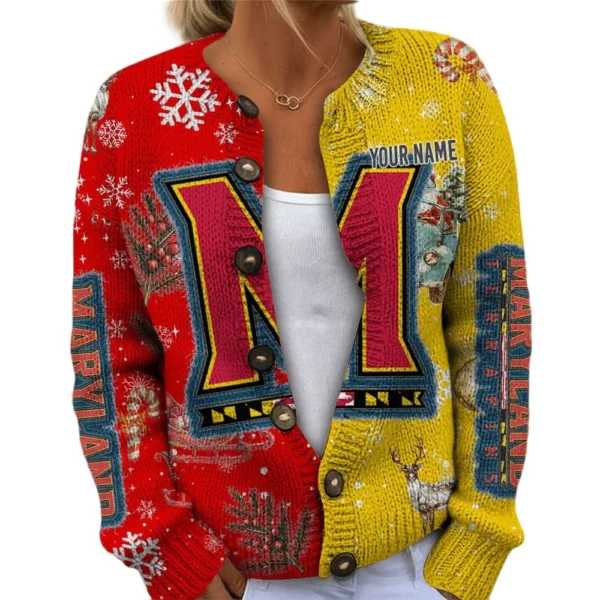 Maryland Terrapins Women’s Knit Sweater Customize Name