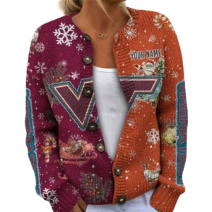 Virginia Tech Hokies Women’s Knit Sweater Customize Name