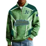 Athletics Men’s Quarter Zip Pullover Sweatshirt Waffle Knit Pocket 2026 Limited