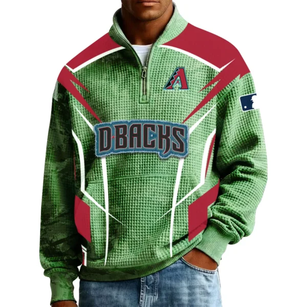 Arizona Diamondbacks Men’s Quarter Zip Pullover Sweatshirt Waffle Knit Pocket 2026 Limited
