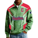 Cleveland Guardians Men’s Quarter Zip Pullover Sweatshirt Waffle Knit Pocket 2026 Limited