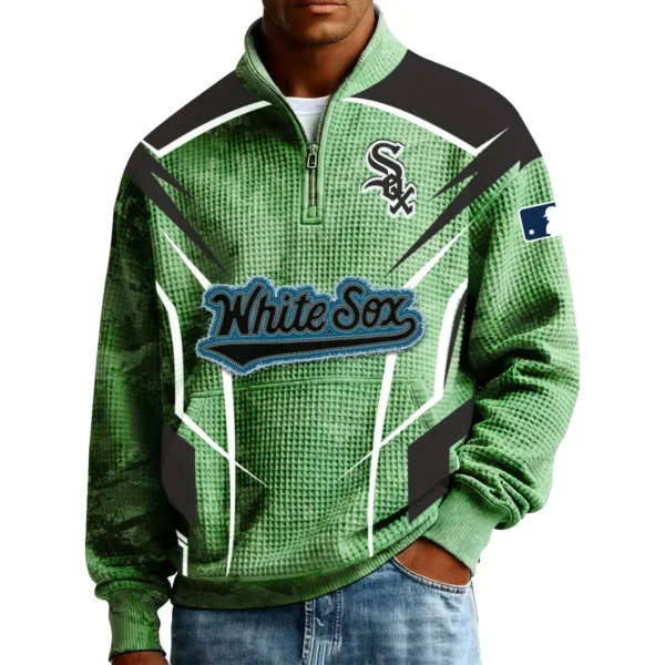 Chicago White Sox Men’s Quarter Zip Pullover Sweatshirt Waffle Knit Pocket 2026 Limited