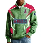 Los Angeles Angels Men’s Quarter Zip Pullover Sweatshirt Waffle Knit Pocket 2026 Limited