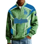 Los Angeles Dodgers Men’s Quarter Zip Pullover Sweatshirt Waffle Knit Pocket 2026 Limited