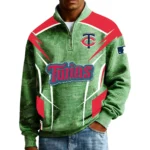 Minnesota Twins Men’s Quarter Zip Pullover Sweatshirt Waffle Knit Pocket 2026 Limited