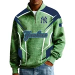 New York Yankees Men’s Quarter Zip Pullover Sweatshirt Waffle Knit Pocket 2026 Limited