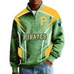 Pittsburgh Pirates Men’s Quarter Zip Pullover Sweatshirt Waffle Knit Pocket 2026 Limited