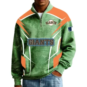San Francisco Giants Men’s Quarter Zip Pullover Sweatshirt Waffle Knit Pocket 2026 Limited