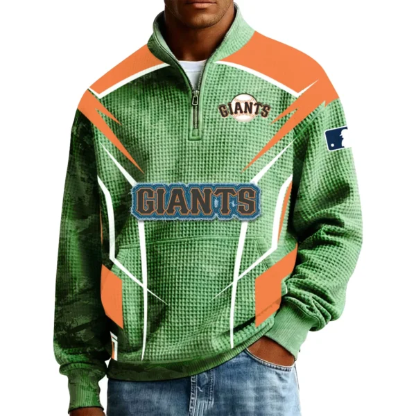 San Francisco Giants Men’s Quarter Zip Pullover Sweatshirt Waffle Knit Pocket 2026 Limited