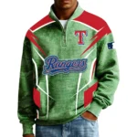 Texas Rangers Men’s Quarter Zip Pullover Sweatshirt Waffle Knit Pocket 2026 Limited