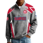 Atlanta Hawks Men’s Quarter Zip Pullover Sweatshirt Waffle Knit Pocket 2026 Limited