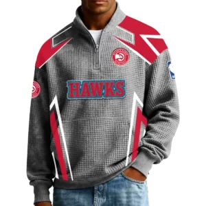 Atlanta Hawks Men’s Quarter Zip Pullover Sweatshirt Waffle Knit Pocket 2026 Limited