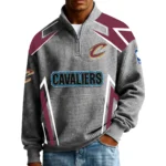 Cleveland Cavaliers Men’s Quarter Zip Pullover Sweatshirt Waffle Knit Pocket 2026 Limited
