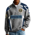 Denver Nuggets Men’s Quarter Zip Pullover Sweatshirt Waffle Knit Pocket 2026 Limited