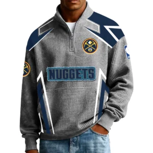 Denver Nuggets Men’s Quarter Zip Pullover Sweatshirt Waffle Knit Pocket 2026 Limited