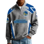Golden State Warriors Men’s Quarter Zip Pullover Sweatshirt Waffle Knit Pocket 2026 Limited