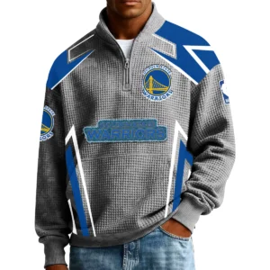 Golden State Warriors Men’s Quarter Zip Pullover Sweatshirt Waffle Knit Pocket 2026 Limited