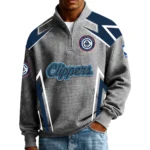 Los Angeles Clippers Men’s Quarter Zip Pullover Sweatshirt Waffle Knit Pocket 2026 Limited