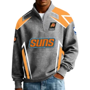 Phoenix Suns Men’s Quarter Zip Pullover Sweatshirt Waffle Knit Pocket 2026 Limited