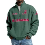 Alabama Crimson Tide Men’s Quarter Zip Pullover Sweatshirt Waffle Knit Pocket