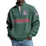 Arizona Wildcats Men’s Quarter Zip Pullover Sweatshirt Waffle Knit Pocket