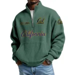 California Golden Bears Men’s Quarter Zip Pullover Sweatshirt Waffle Knit Pocket