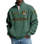 Missouri Tigers Men’s Quarter Zip Pullover Sweatshirt Waffle Knit Pocket