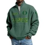 Oregon Ducks Men’s Quarter Zip Pullover Sweatshirt Waffle Knit Pocket