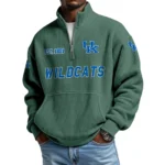 Kentucky Wildcats Men’s Quarter Zip Pullover Sweatshirt Waffle Knit Pocket
