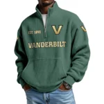 Vanderbilt Commodores Men’s Quarter Zip Pullover Sweatshirt Waffle Knit Pocket