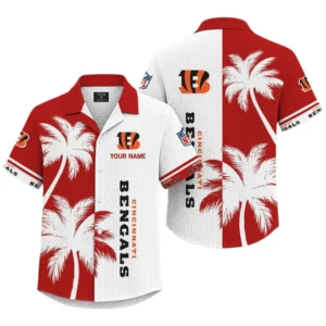 Cincinnati Bengals Hawaiian Shirt Premium Lightweight Waffle Knit Customize Name