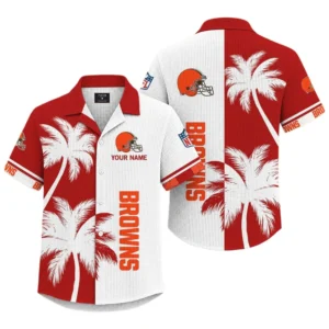 Cleveland Browns Hawaiian Shirt Premium Lightweight Waffle Knit Customize Name