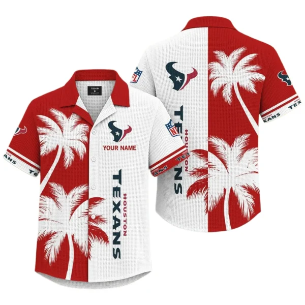 Houston Texans Hawaiian Shirt Premium Lightweight Waffle Knit Customize Name