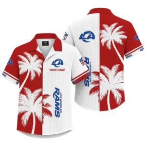 Los Angeles Rams Hawaiian Shirt Premium Lightweight Waffle Knit Customize Name