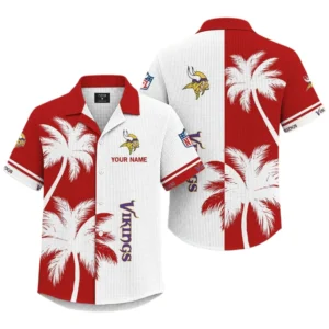 Minnesota Vikings Hawaiian Shirt Premium Lightweight Waffle Knit Customize Name