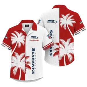 Seattle Seahawks Hawaiian Shirt Premium Lightweight Waffle Knit Customize Name