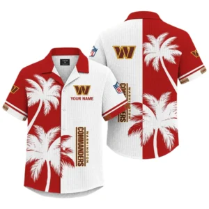 Washington Commanders Hawaiian Shirt Premium Lightweight Waffle Knit Customize Name