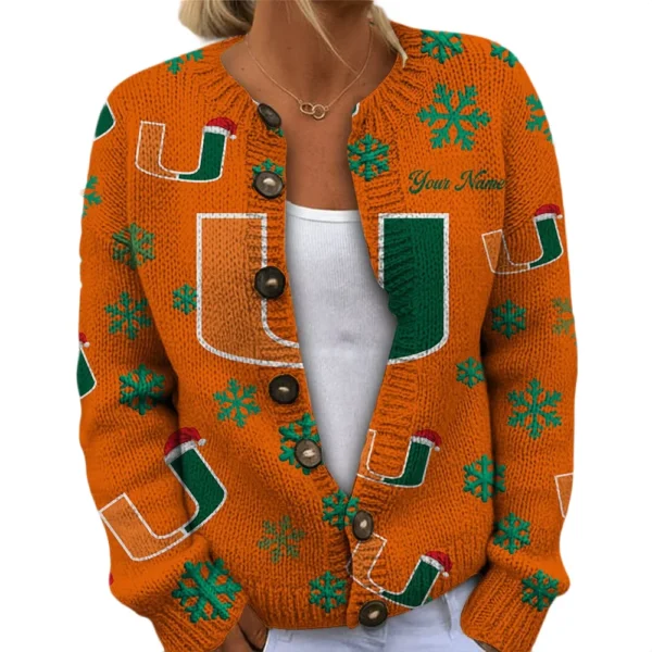 Miami Hurricanes Women’s Knit Sweater New 2026 Customize Name