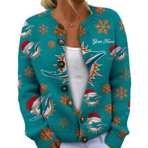 Miami Dolphins Women’s Knit Sweater New 2026 Customize Name