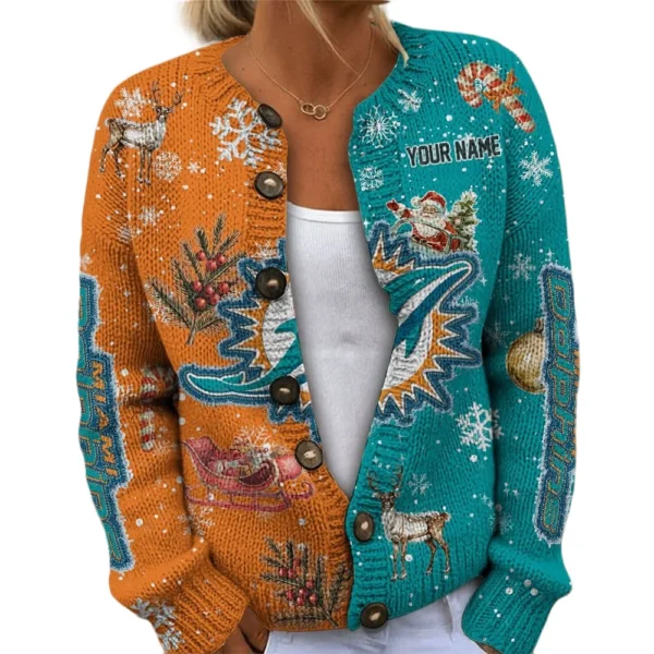 Miami Dolphins Women’s Knit Sweater New 2026 Limited Customize Name
