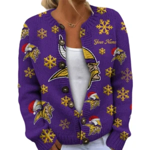 Minnesota Vikings Women’s Knit Sweater New 2026 Customize Name
