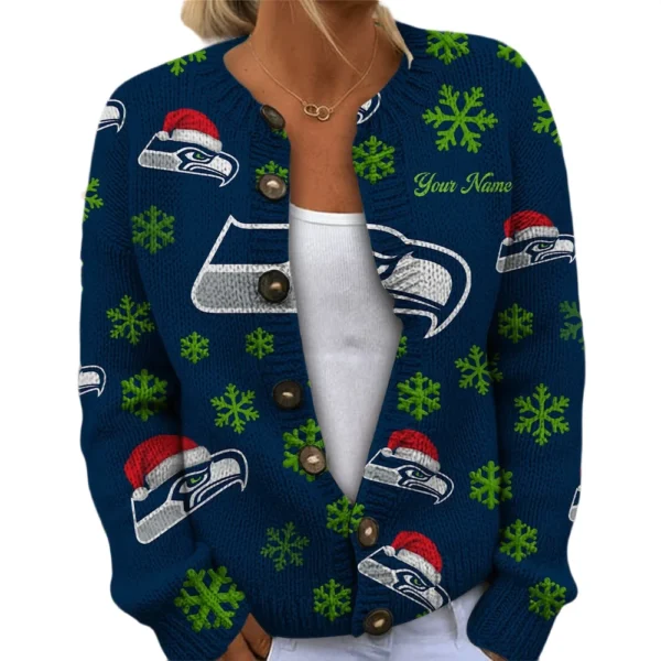 Seattle Seahawks Women’s Knit Sweater New 2026 Customize Name