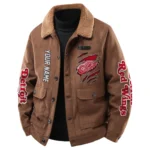 Detroit Red Wings Men's Sherpa Collar Casual Jacket Button Front Casual Outerwear